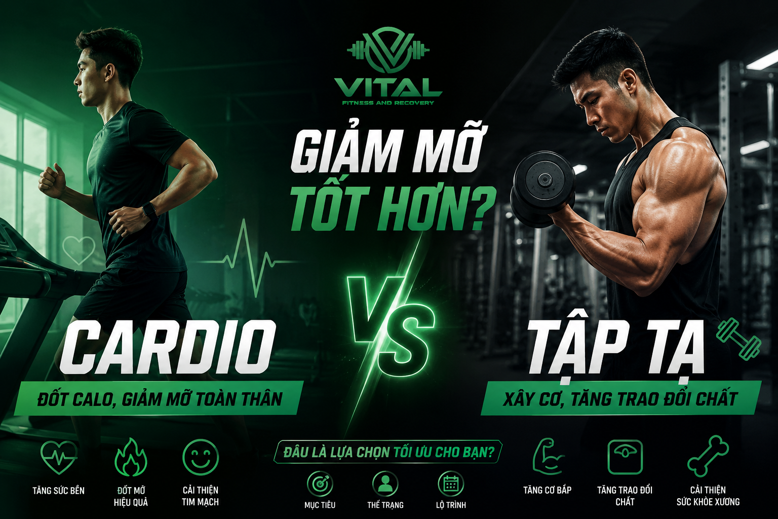 Cardio hay tập tạ giảm mỡ